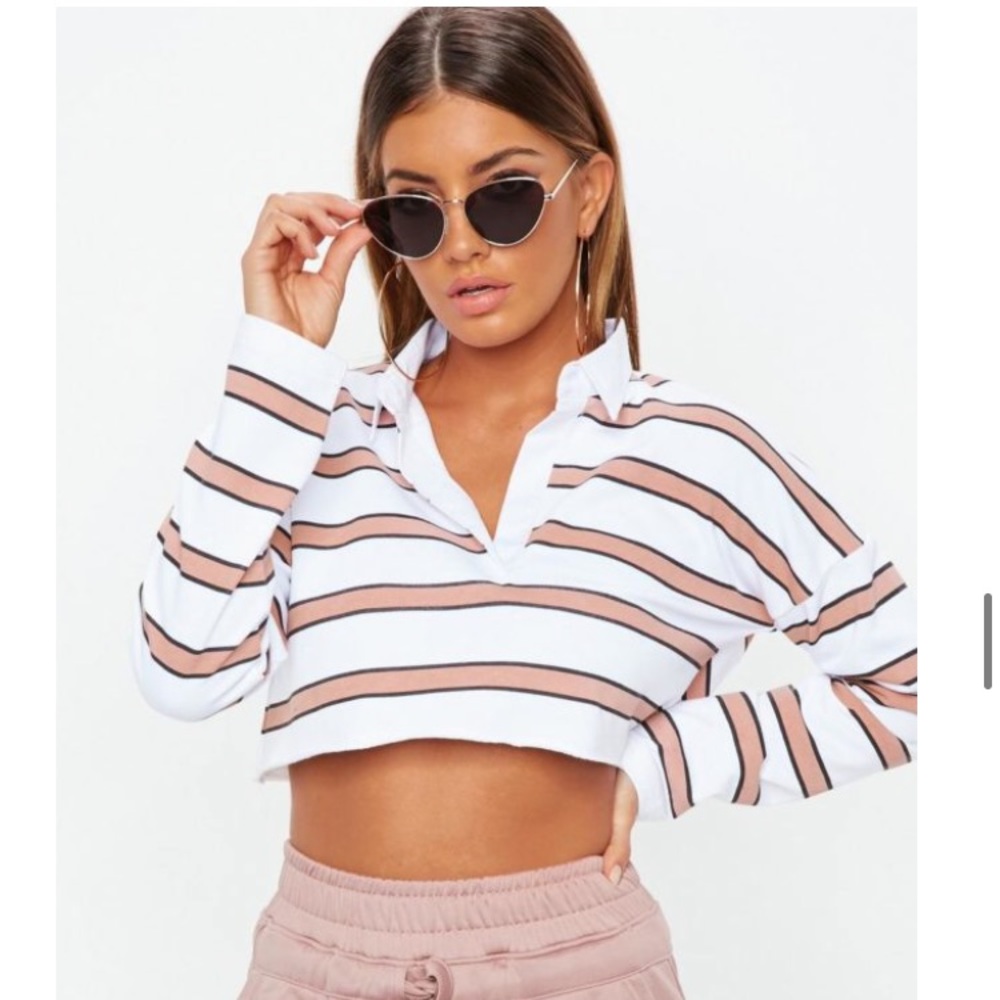 Missguided Cropped Rugby Top